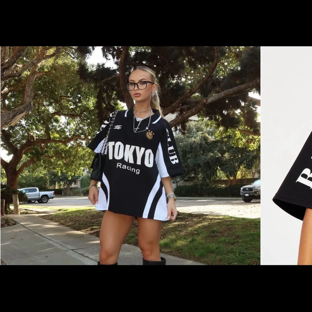 Fashion Nova Black and White Short Sleeve Tee - Picture 3 of 3